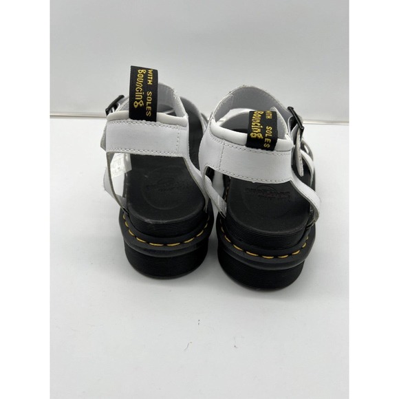 Dr. Martens Blaire Leather Sandal Size 9 White Strappy Platform Woman's Shoe - Picture 6 of 9